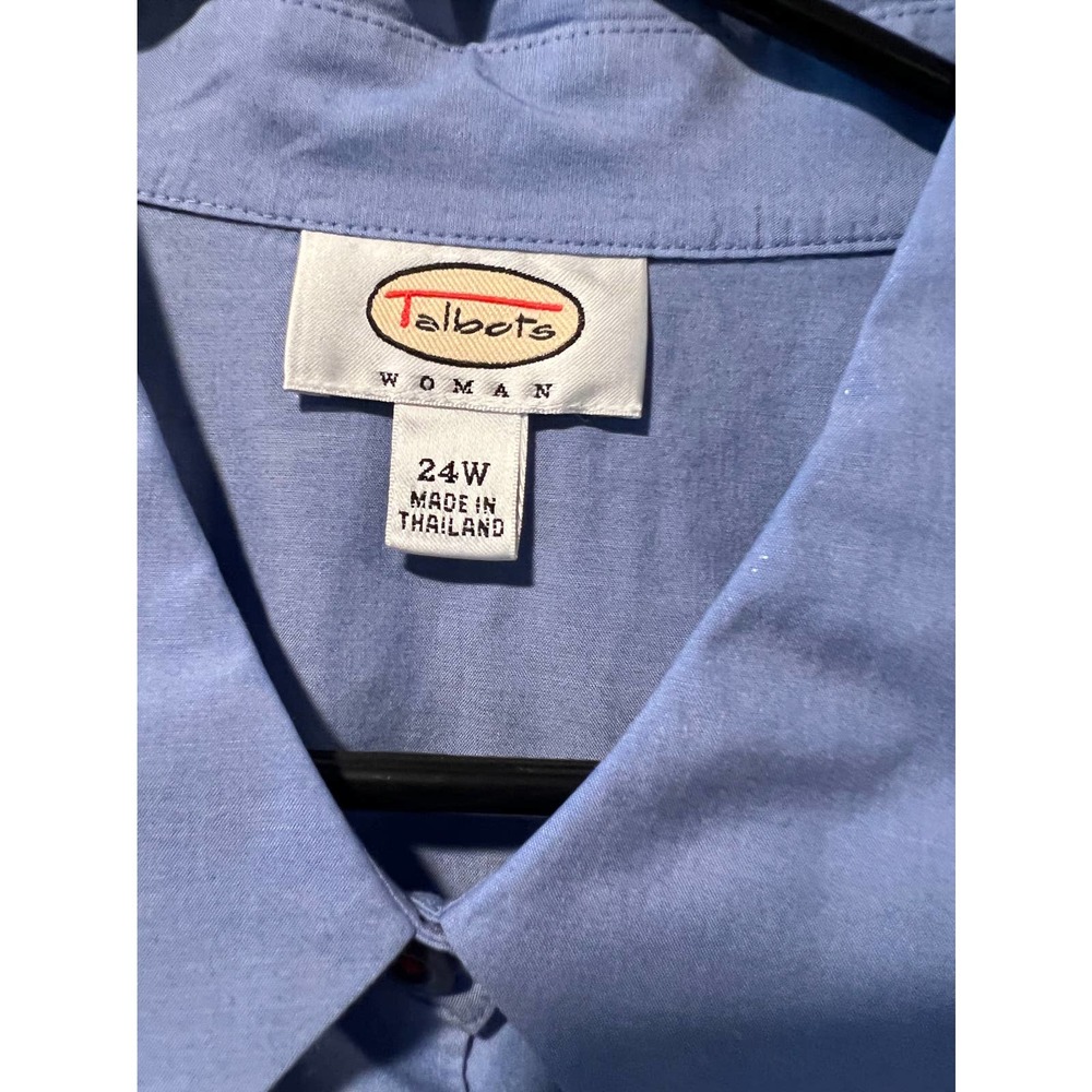 *Women's Blue TALBOTS button down blouse. - Picture 3 of 4